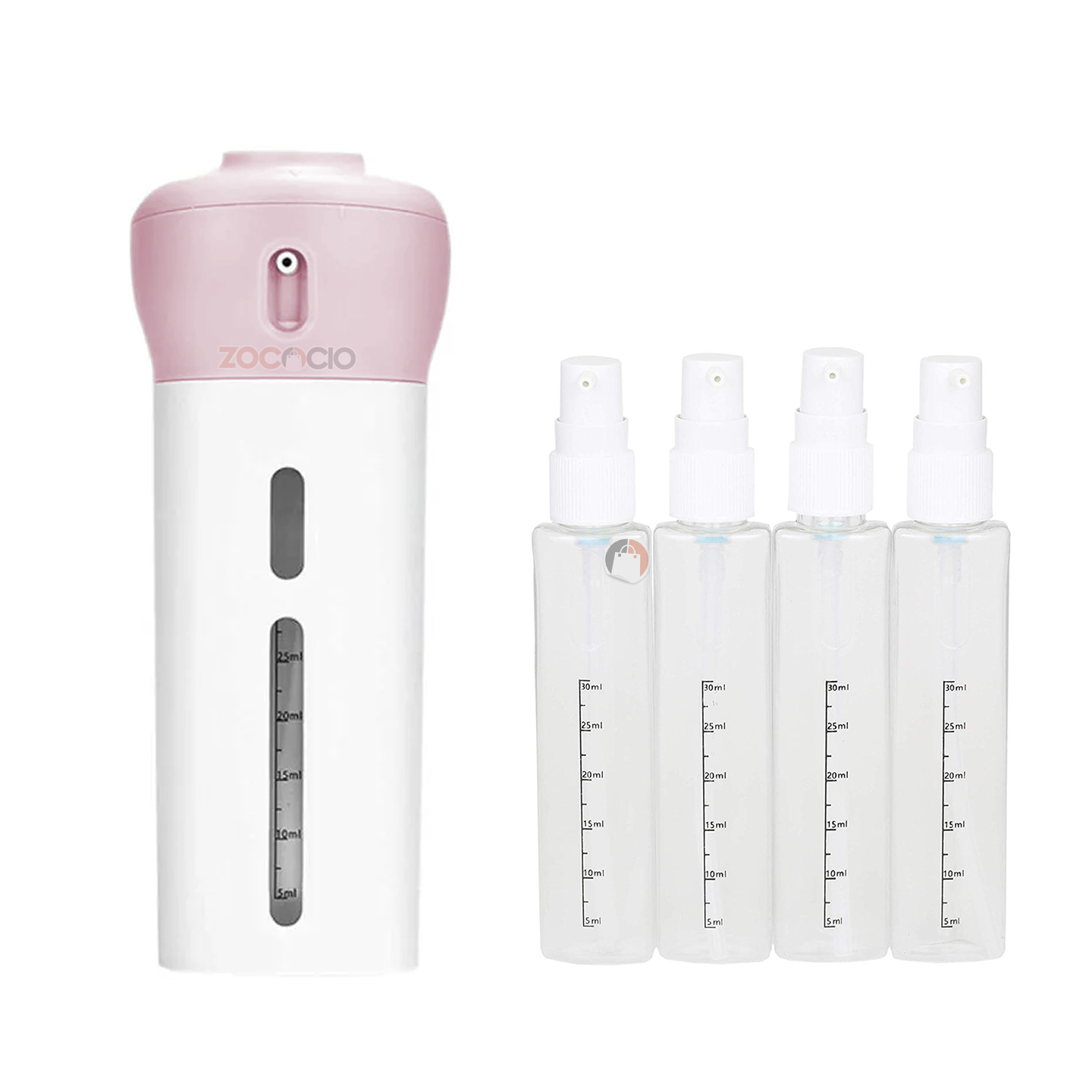 Vista 5 de Dispensador Viajero 4 En 1 Jabón Liquido - COLOR: Rosa